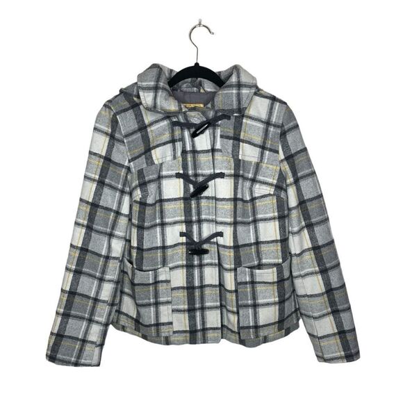 Old Navy Plaid Toggle Pea Coat - Picture 1 of 15